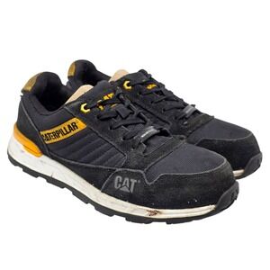 CAT Womens Venward Composite Toe Work Shoe Black Yellow Non Metallic Size 7.5 W